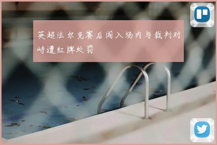 英超法尔克赛后闯入场内与裁判对峙遭红牌处罚
