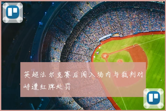 英超法尔克赛后闯入场内与裁判对峙遭红牌处罚